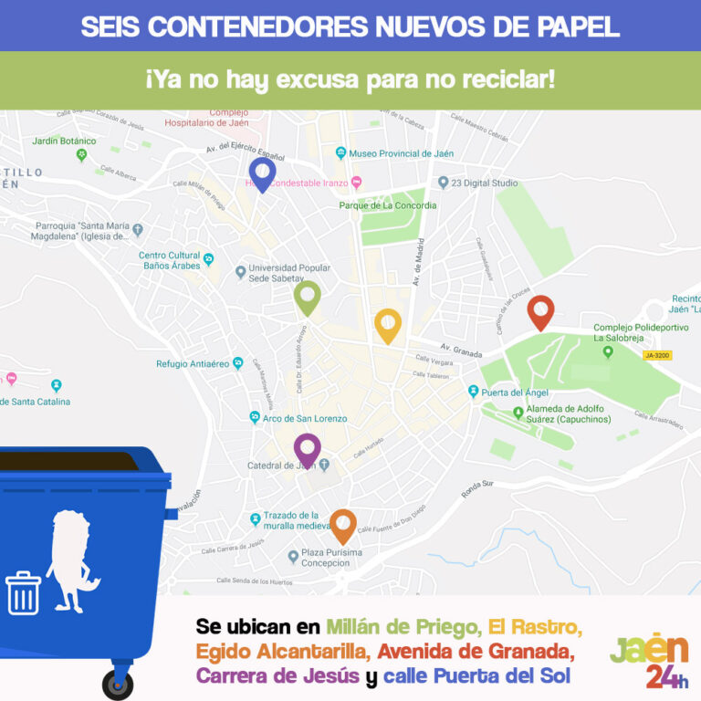 Seis contenedores nuevos para reciclar papel en Jaén