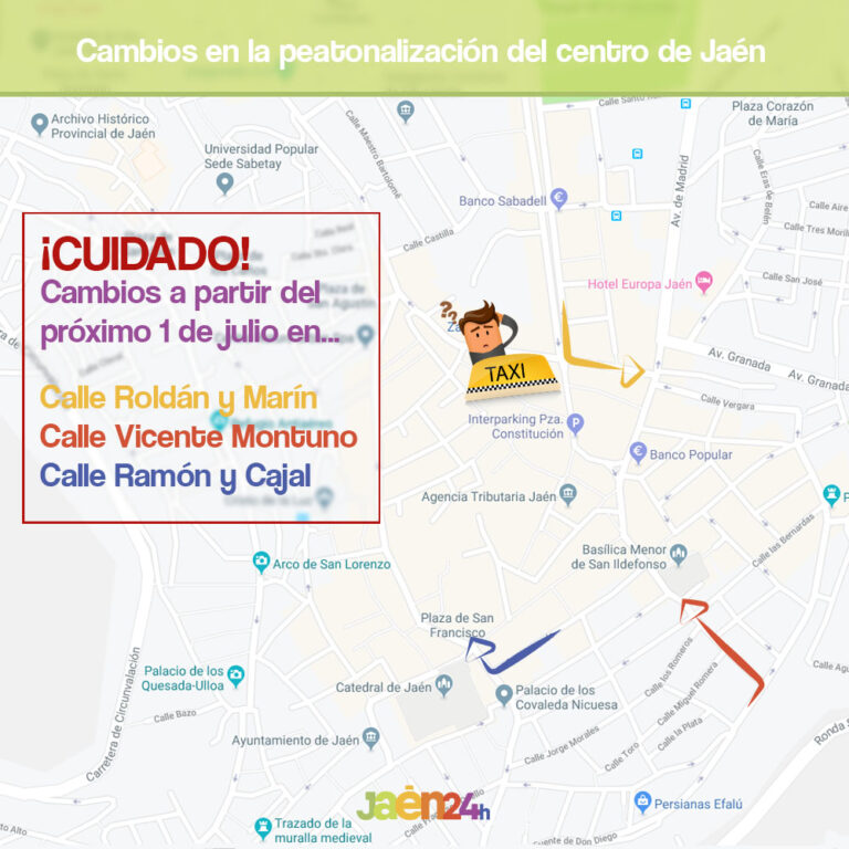 Nuevos cambios de sentido en las calles céntricas de Jaén