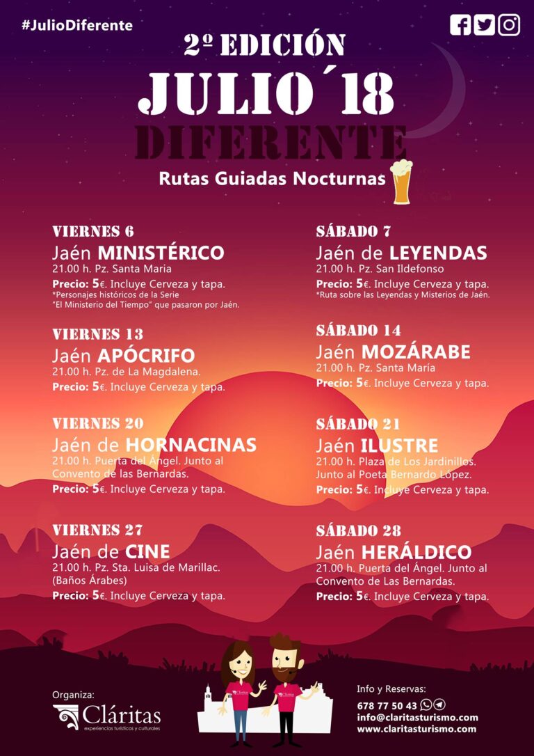 Los viernes y sábados de julio en Jaén saben a ‘historia y cerveza’ junto a Cláritas Turismo