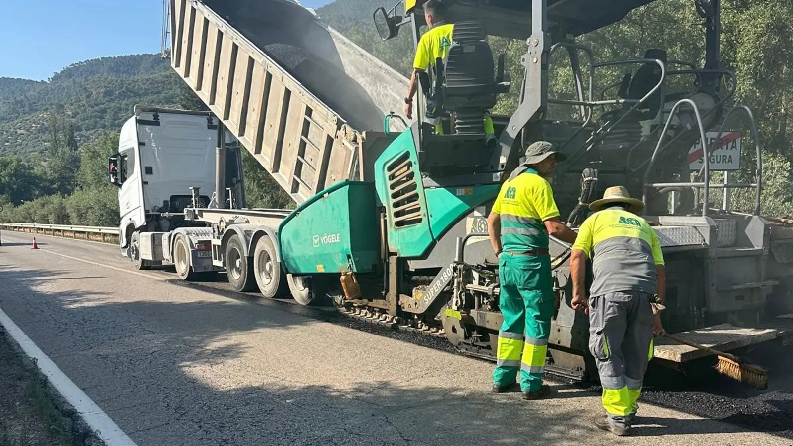 Renovación de carreteras en Jaén