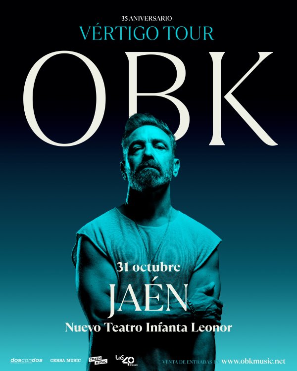 Cartel oficial de OBK Vértigo Tour en Jaén 2026