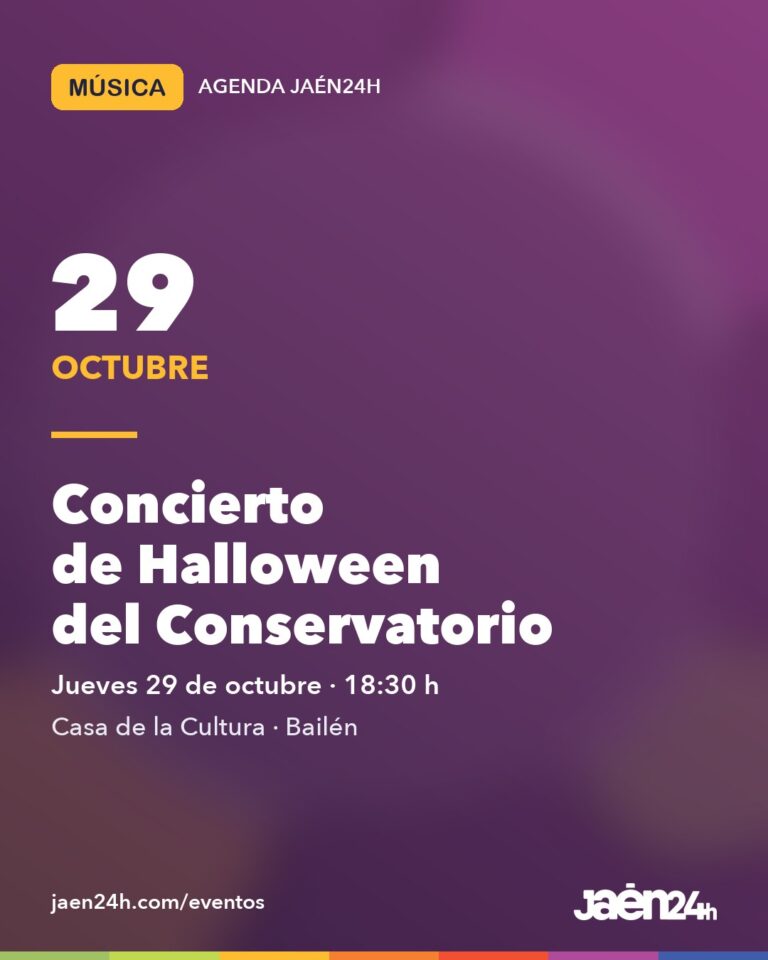 Cartel de la agenda Jaén24h del concierto de Halloween en Bailén