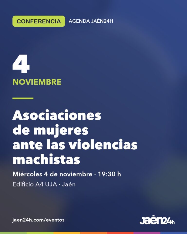 Cartel de la conferencia sobre asociaciones de mujeres y violencias machistas en la UJA