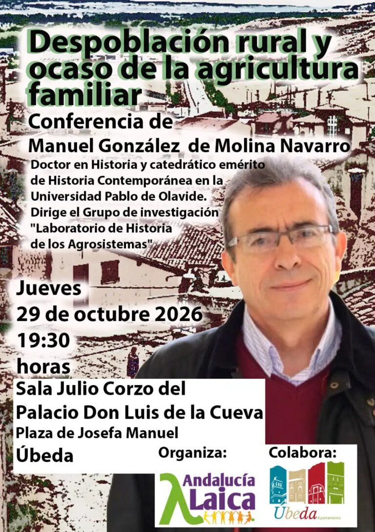 Conferencia sobre despoblación rural y agricultura familiar en Úbeda