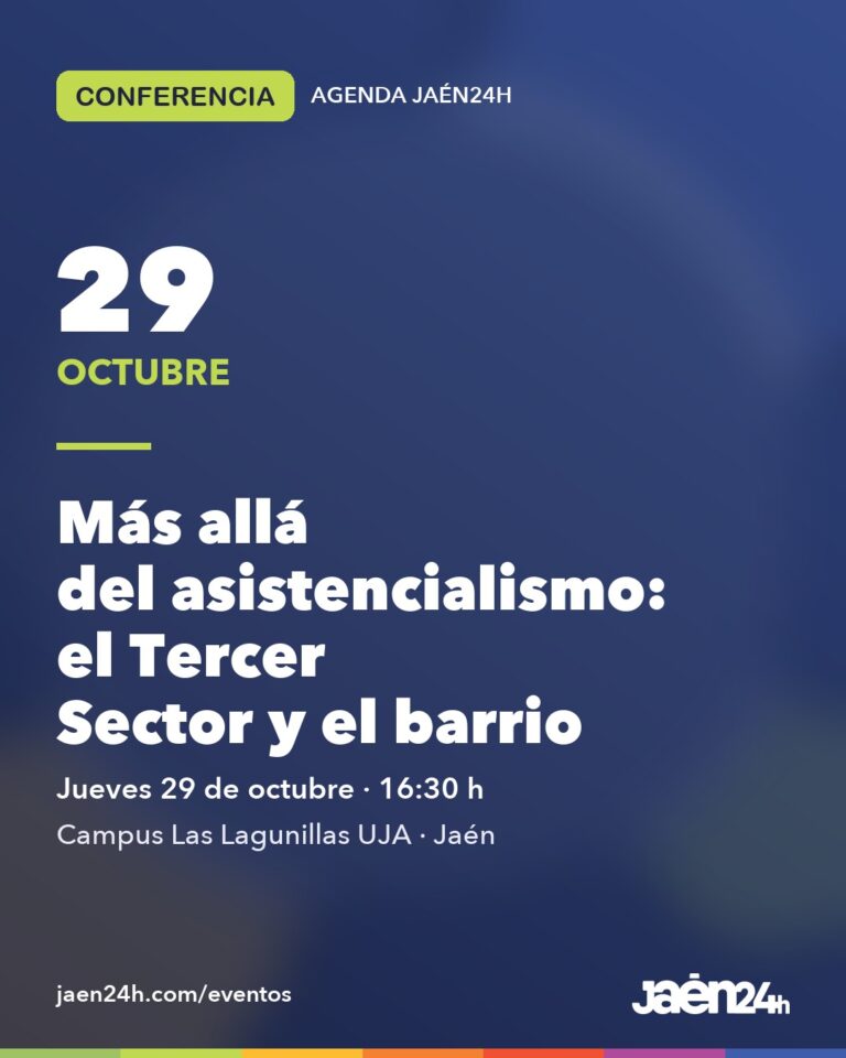 Cartel de la agenda de Jaén24h para la conferencia sobre el Tercer Sector en la UJA