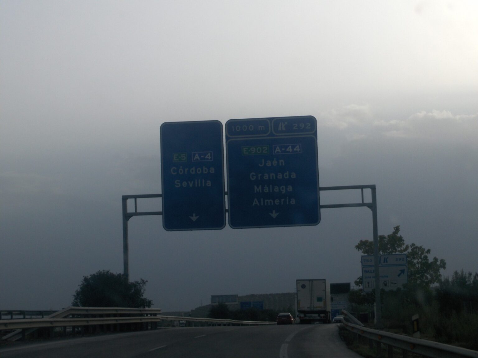 Bifurcación de las autovías A-4 y A-44 en la provincia de Jaén