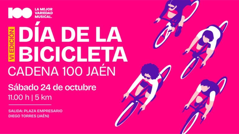 Cartel del VI Día de la Bicicleta Cadena 100 Jaén, sábado 24 de octubre