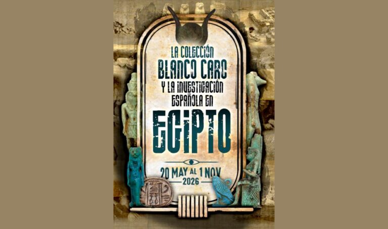 Cartel de la exposición sobre la colección Blanco Caro de antigüedades egipcias