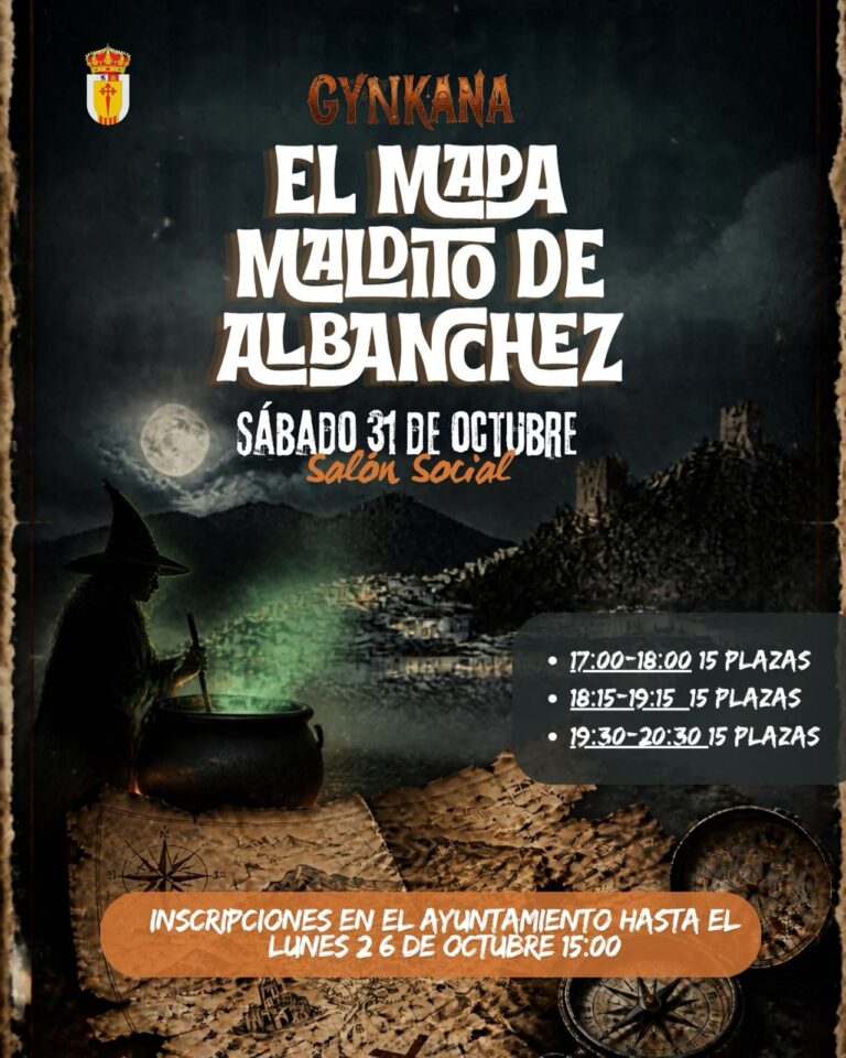 Cartel de la gymkana El mapa maldito de Albanchez de Mágina