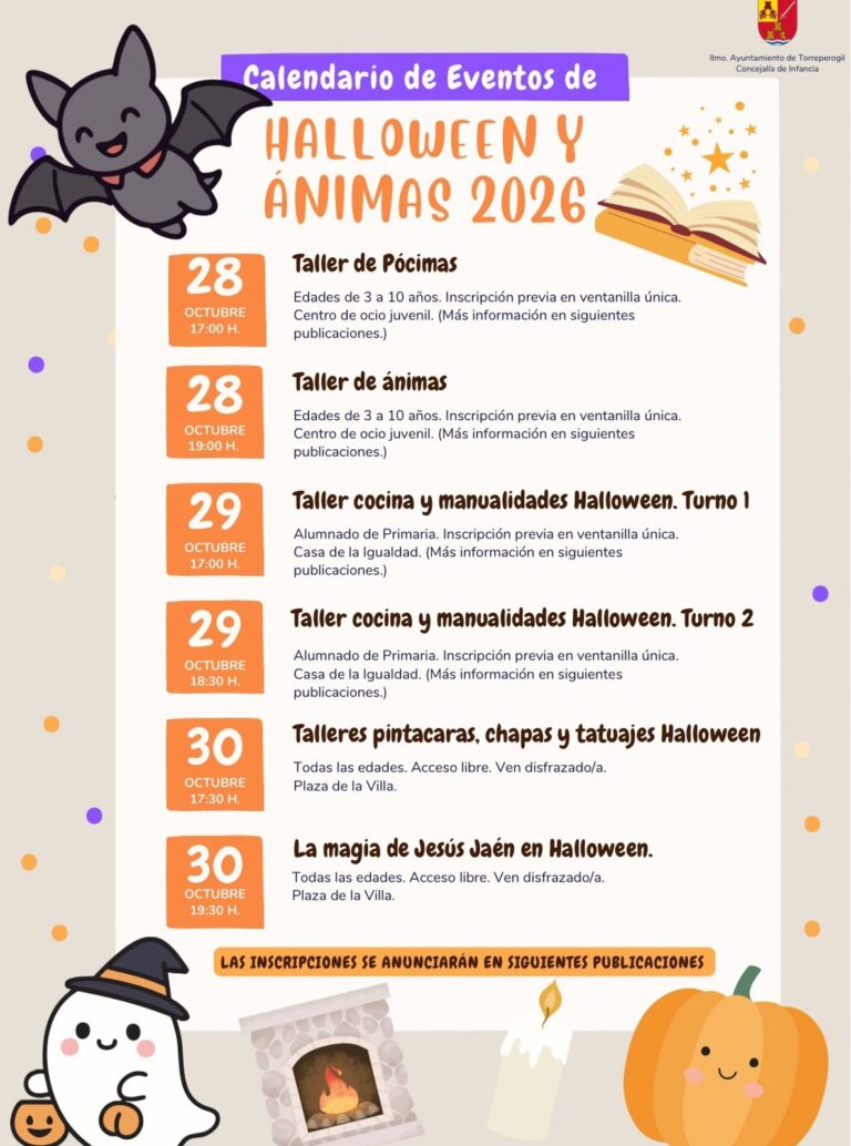 Halloween y Ánimas en Torreperogil: talleres y magia para niños