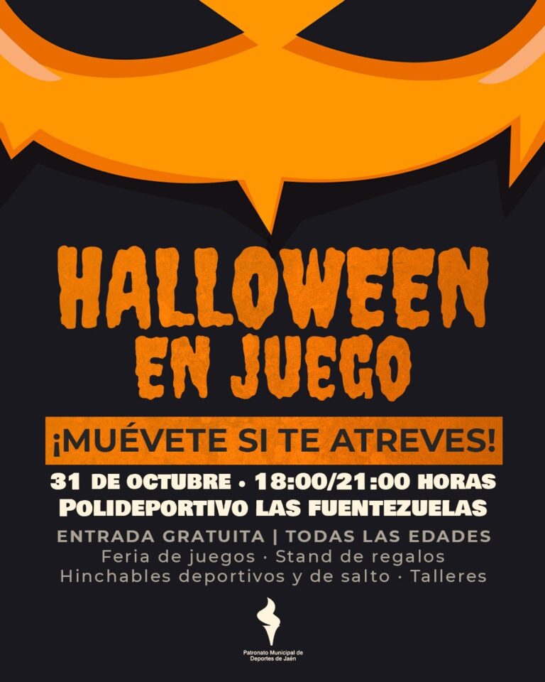 Cartel de Halloween en juego en el polideportivo de Las Fuentezuelas de Jaén