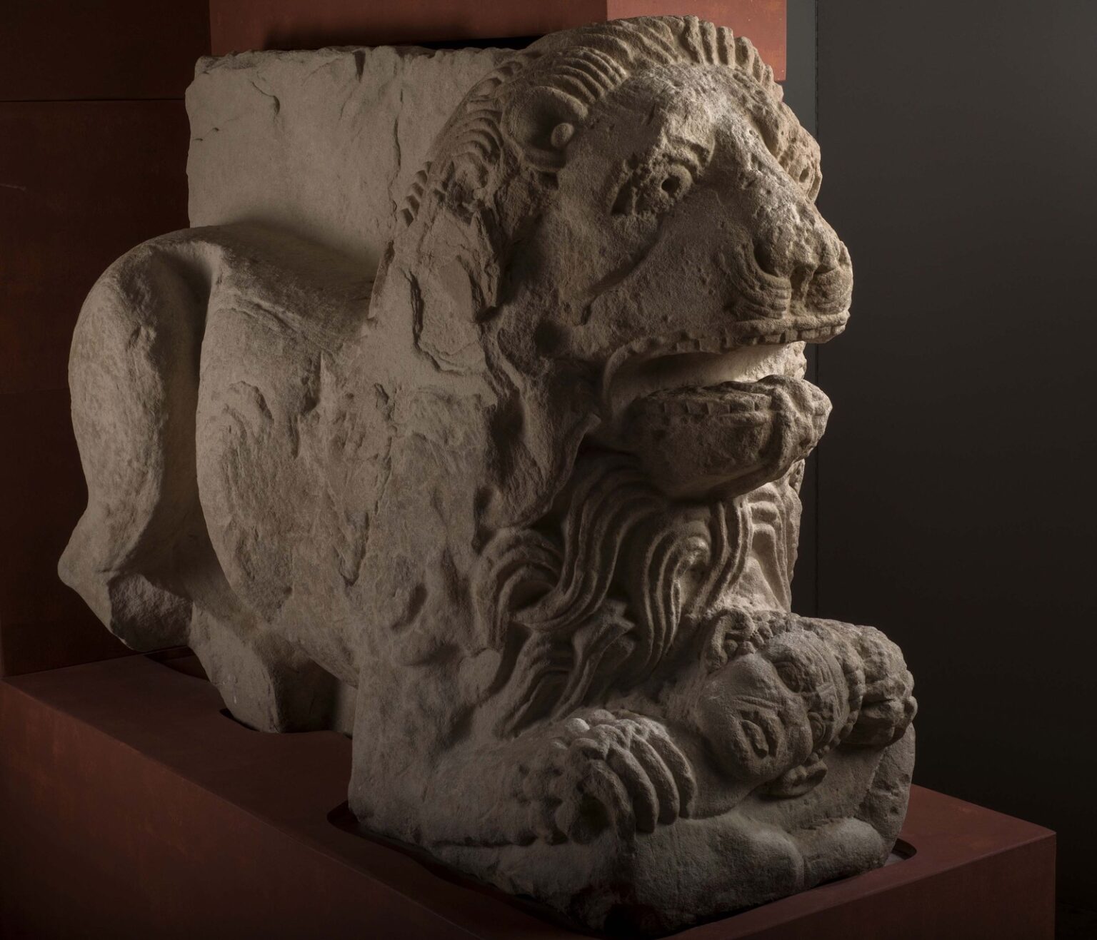León íbero-romano de la muralla norte de Cástulo en el Museo Arqueológico de Linares