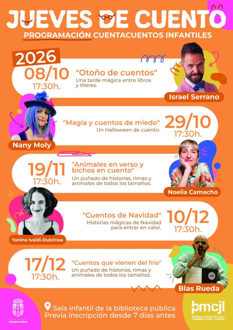 Cartel del cuentacuentos Magia y cuentos de miedo en Alcalá la Real