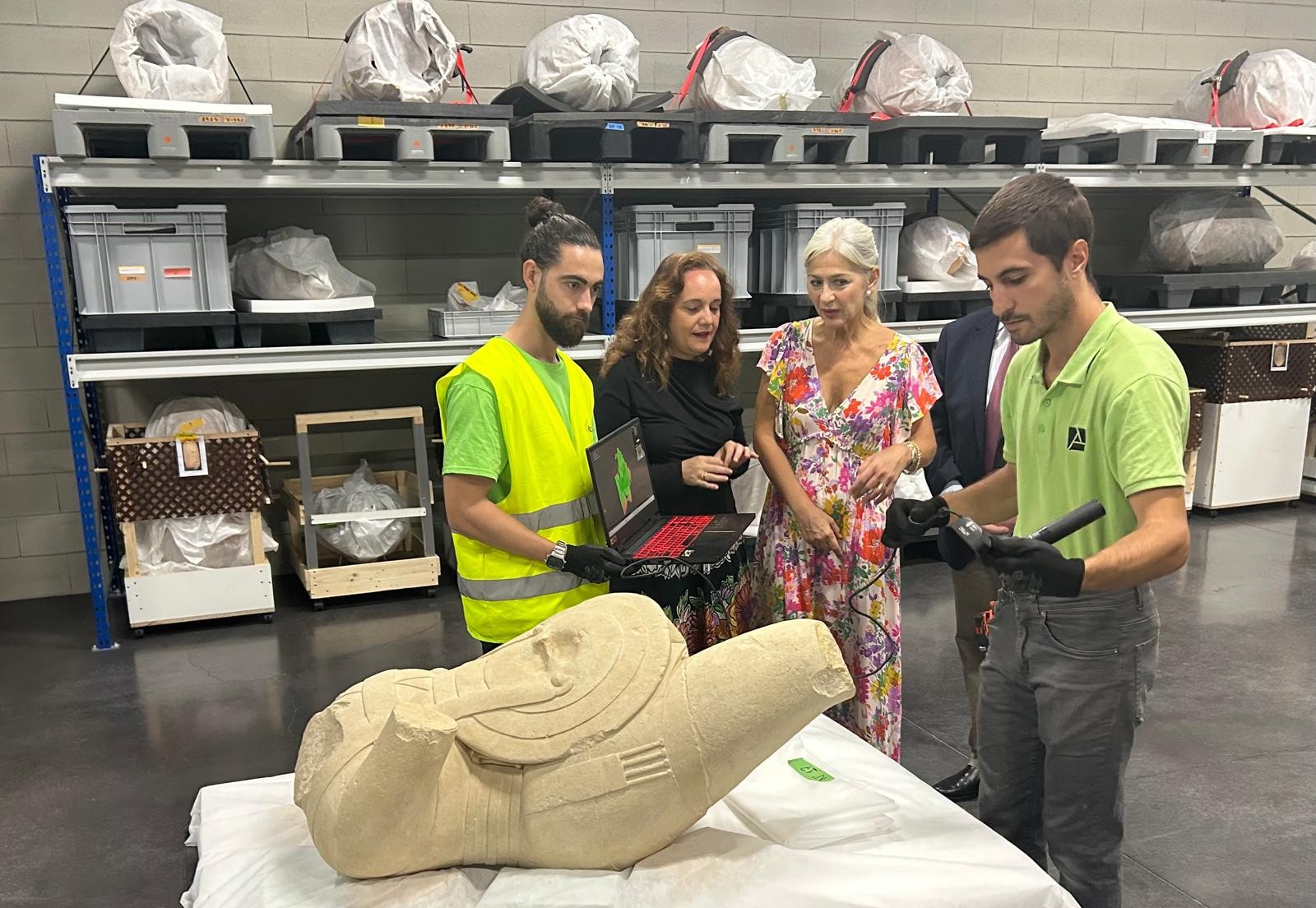 Escaneado 3D de una escultura íbera en el taller del Museo Íbero de Jaén
