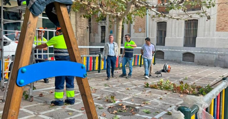 Plaza de San Francisco de Jaén: nuevo parque infantil inclusivo sin perder bancos