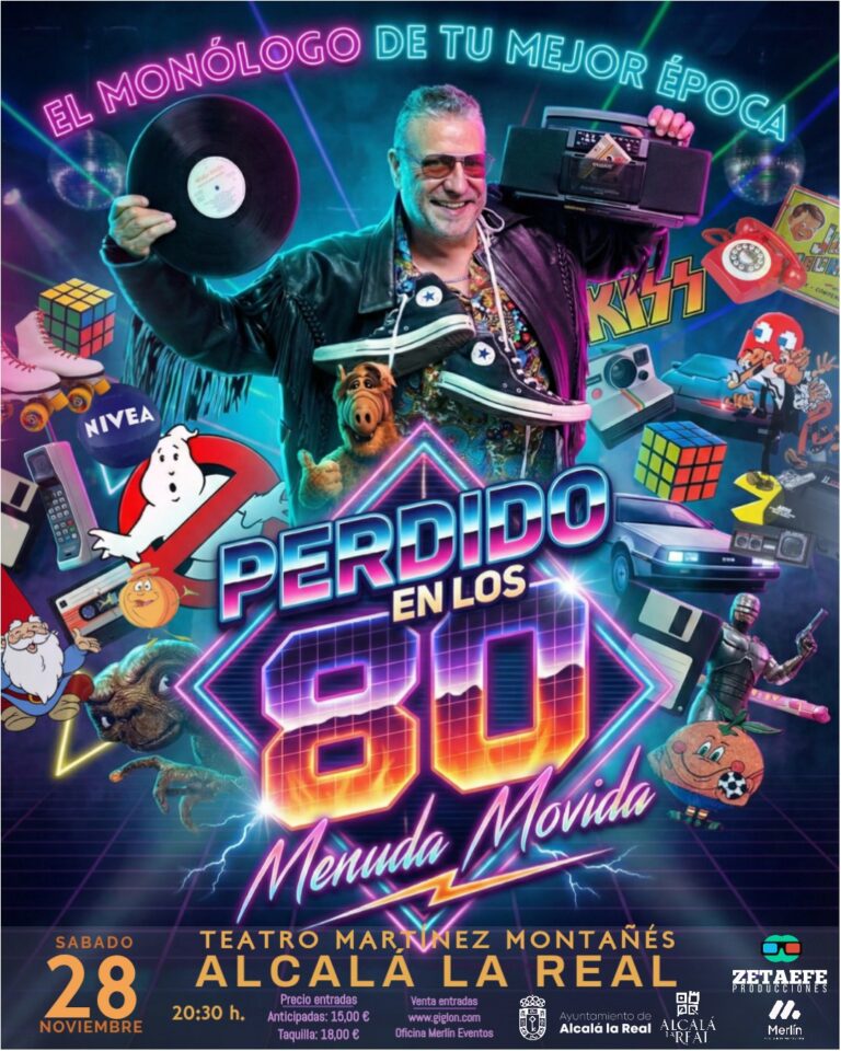 «Perdido en los 80’s», monólogo de Diego el Notario en Alcalá la Real
