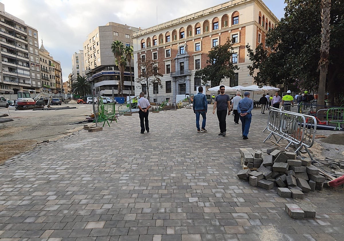 Obras de renovación en la plaza de la Constitución de Jaén