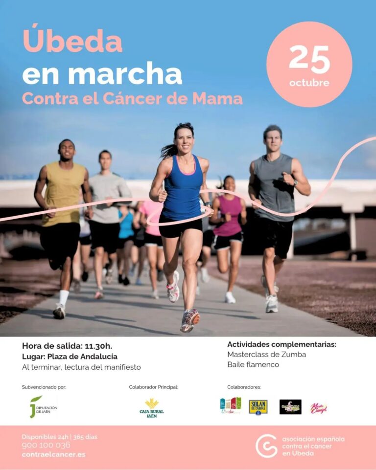 Cartel de la marcha Úbeda contra el cáncer de mama
